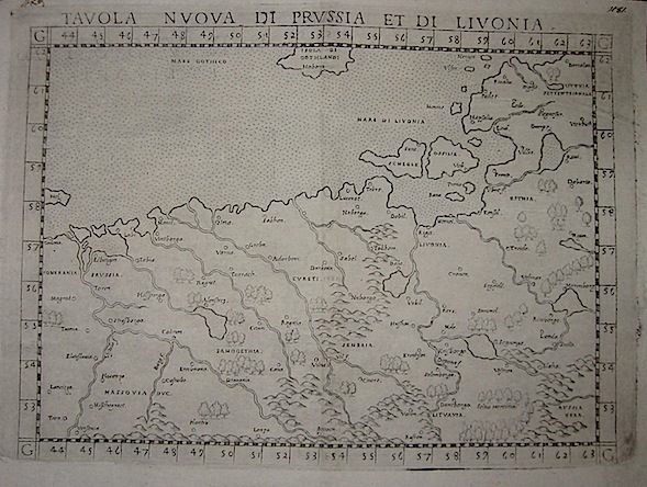 Ruscelli Girolamo (1504-1566) Tabula nova di Prussia et Livonia 1574 Venezia